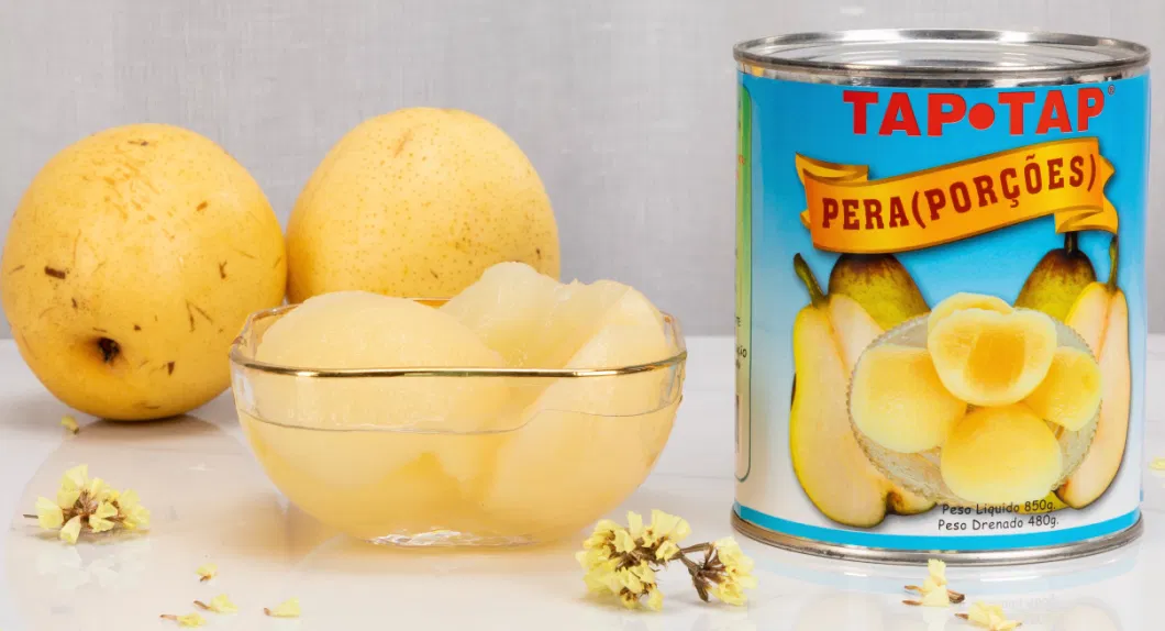 Hot Sale Fresh Fruit Canned Snow Pear Halves with OEM 800g*12/CTN